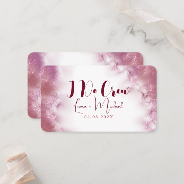 Modern Customized Name Marble I Do Crew table Place Card (Front/Back In Situ)