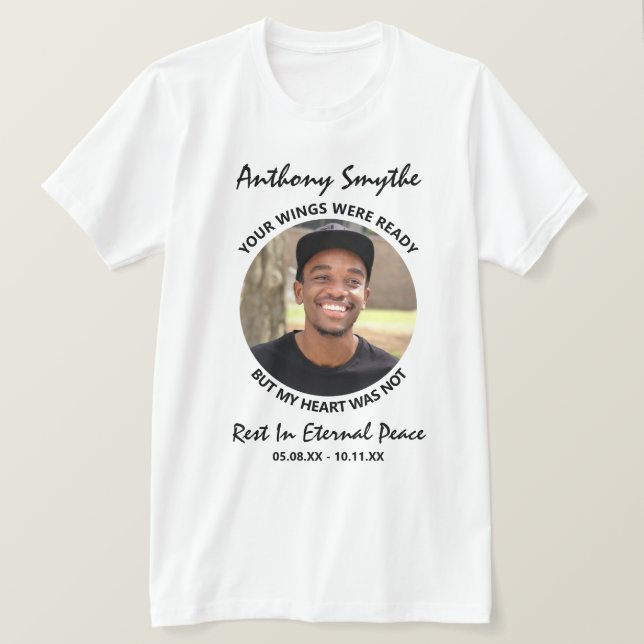 Modern Customized Photo Memorial T-Shirt, Zazzle