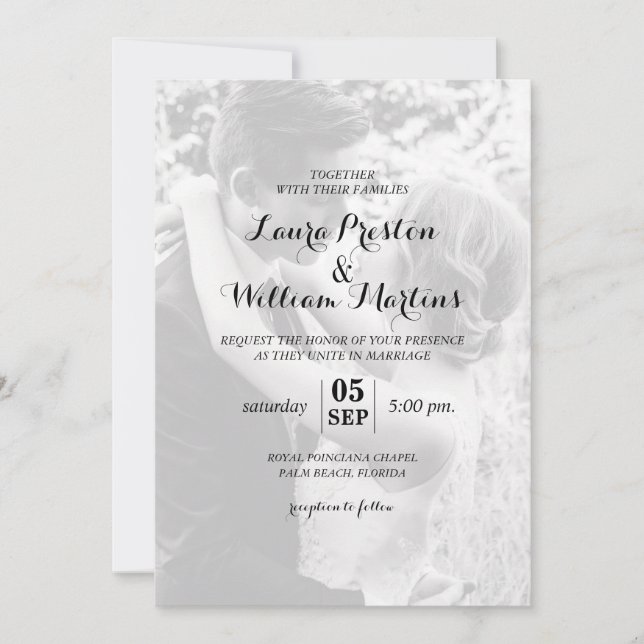 Modern Customized Photo Wedding Invitation (Front)