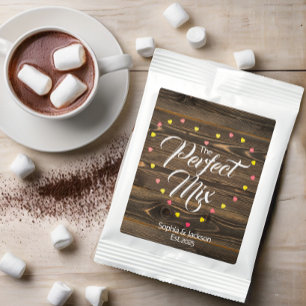 Modern Customized Rustic Wedding Couple Name Love Hot Chocolate Drink Mix
