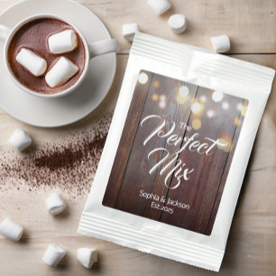 Modern Customized Rustic Wedding Couple Name White Hot Chocolate Drink Mix