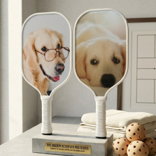Modern Customized Two Sided Dog Photo Pickleball Paddle