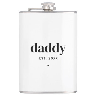 Modern Customized Typography Daddy Father's Day  Flask