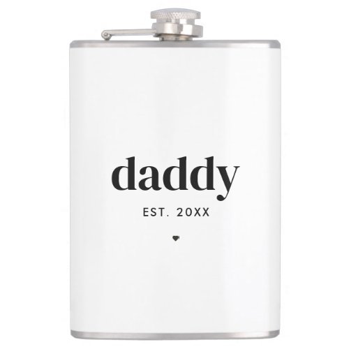 Modern Customized Typography Daddy Fathers Day  Flask