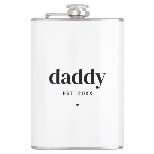 Modern Customized Typography Daddy Father's Day  Flask (Front)
