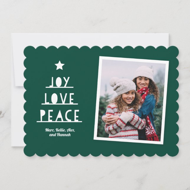Modern Cut Deep Green Holiday Card (Front)