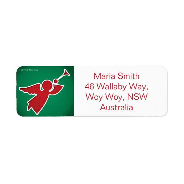 Modern cut out angel label (Front)