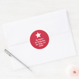 Modern Cut Star Red Holiday Sticker