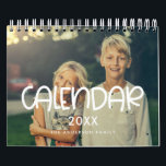 Modern cute 2024 photo calendar<br><div class="desc">A modern photo calendar with a cite script,  to customize with your family pictures,  a perfect way to start the year 2024. Fully customizable text colors.</div>