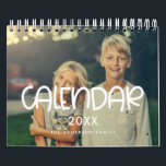 Modern cute 2024 photo calendar<br><div class="desc">A modern photo calendar with a cite script,  to customize with your family pictures,  a perfect way to start the year 2024. Fully customizable text colors.</div>