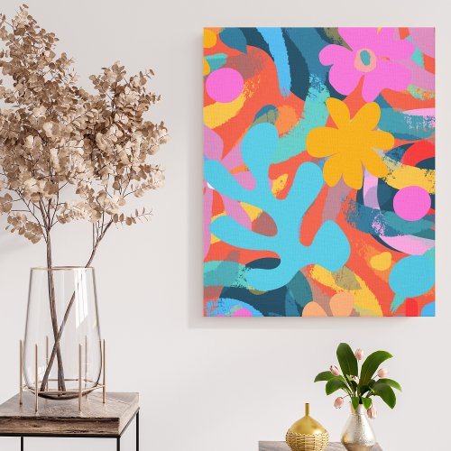 Modern cute Abstract colorful Artistic Canvas Print