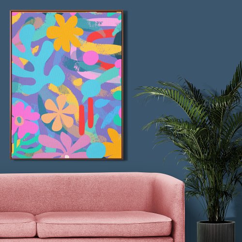 Modern cute Abstract colorful Artistic Canvas Print