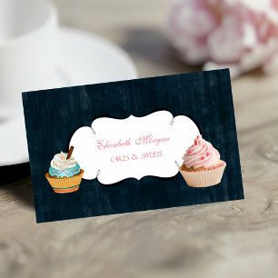 Modern Cute Adorable Cupcake Bakery Business Card