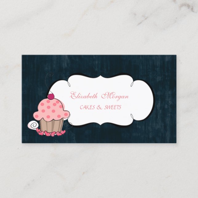 Modern Cute Adorable Cupcake Bakery Business Card (Front)