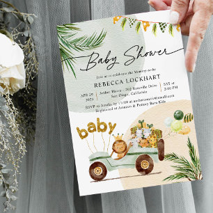 Modern Cute Animals Baby Shower  Invitation