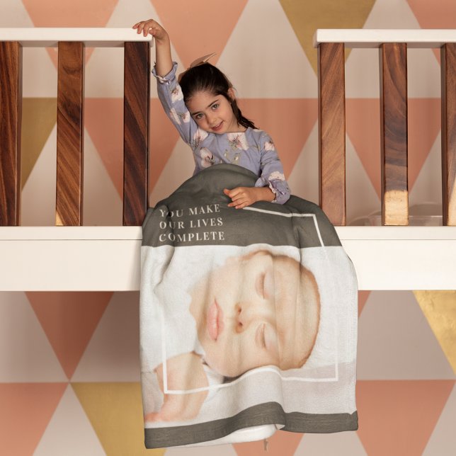 Modern Cute Baby Photo | Beauty Quote Blanket (Creator Uploaded)