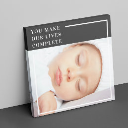 Modern Cute Baby Photo | Beauty Quote Canvas Print