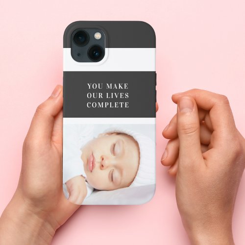 Modern Cute Baby Photo  Beauty Quote iPhone 13 Case