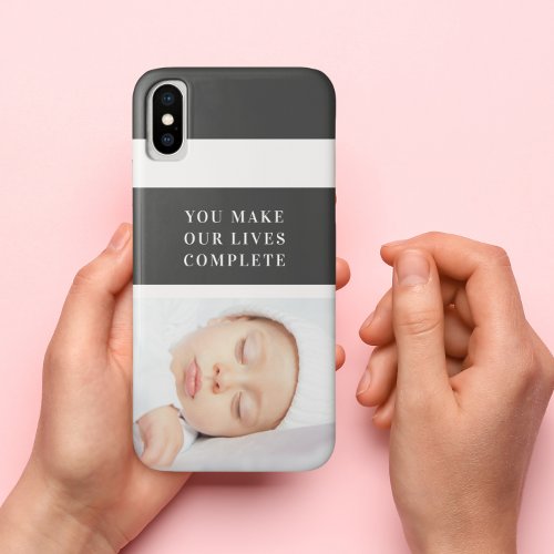 Modern Cute Baby Photo  Beauty Quote iPhone XS Case