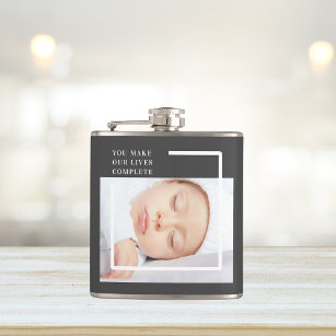 Modern Cute Baby Photo   Beauty Quote Flask
