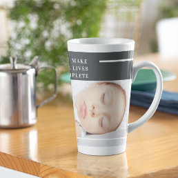 Modern Cute Baby Photo | Beauty Quote Latte Mug