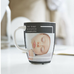Modern Cute Baby Photo | Beauty Quote Latte Mug