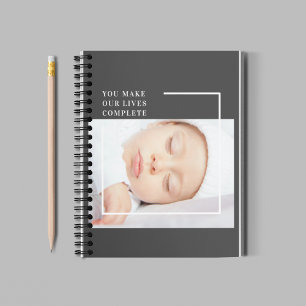 Modern Cute Baby Photo   Beauty Quote Notebook