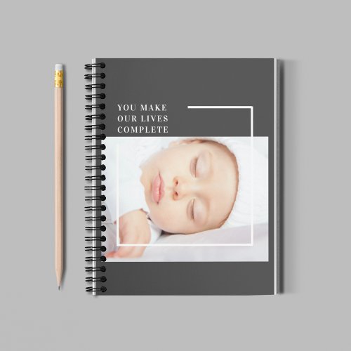 Modern Cute Baby Photo  Beauty Quote Notebook