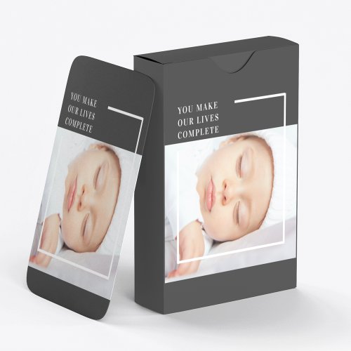 Modern Cute Baby Photo  Beauty Quote Playing Cards