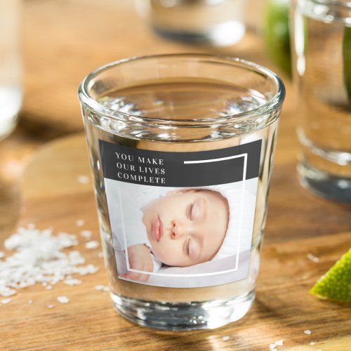 Modern Cute Baby Photo  Beauty Quote Shot Glass