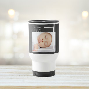Modern Cute Baby Photo   Beauty Quote Travel Mug