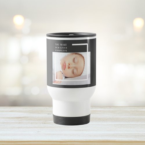 Modern Cute Baby Photo  Beauty Quote Travel Mug