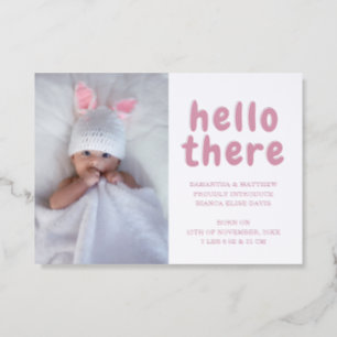 Modern Cute Baby Photo Birth Announcement