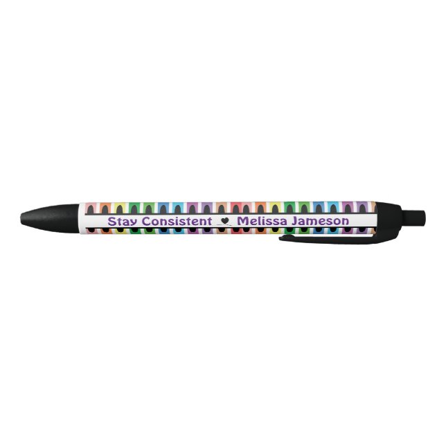 Modern Cute Back to School Name Colorful Crayon Pen (Bottom)