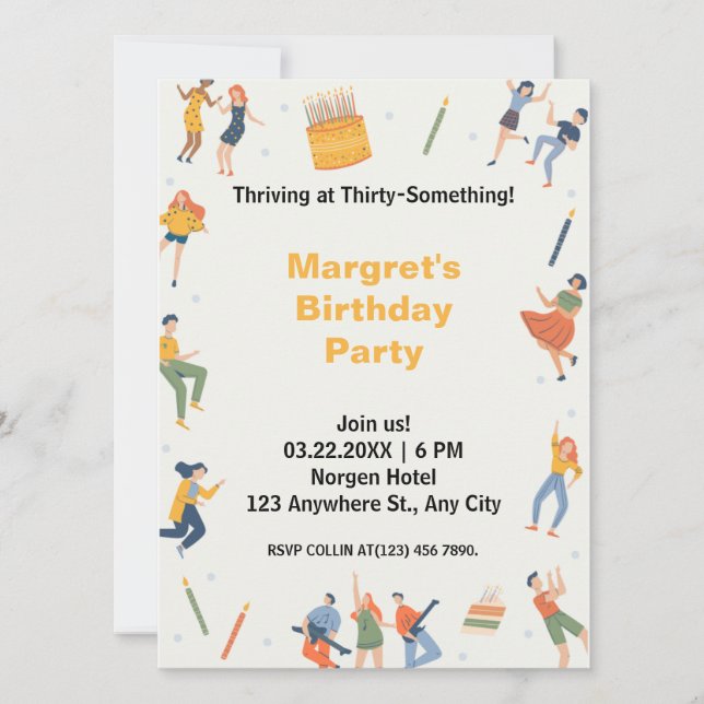 Modern cute birthday party (Front)