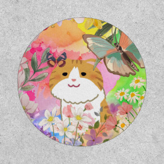 modern cute blossom cat  patch