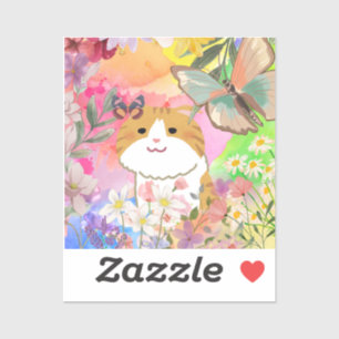 modern cute blossom cat sticker