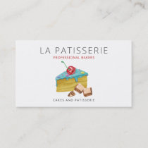 Modern Cute Blue Cake Bakery Pastry Chef Business Card