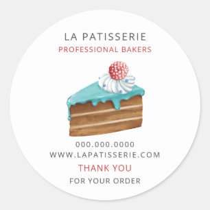 Modern Cute Blue Pastry Bakery Box Seals