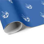 Modern cute blue white Dreidel pattern Hanukkah Wrapping Paper<br><div class="desc">Modern cute blue and white Dreidel pattern simple elegant Hanukkah gift Wrapping Paper.

Dreidel (a spinning top with four sides,  each inscribed with a letter of the Hebrew alphabet) 

This wrapping paper is great for Hanukkah,  Chanukah,  bar mitzvah,  bat mitzvah,  Shabbat and Jewish Holidays.</div>