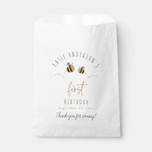Modern Cute Bumblebee First Birthday Favor Bag