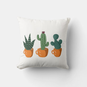 Modern Cute Cactus Personalized Throw Pillow