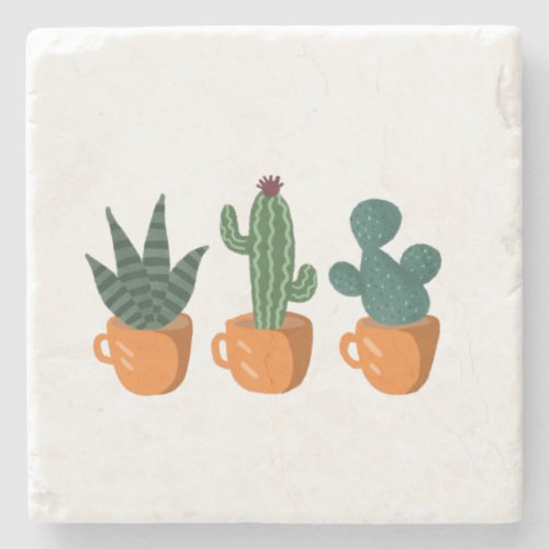 Modern Cute Cactus Stone Coaster