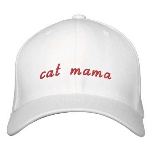Modern Cute Cat Mama Cat Lover Gift Red Thread  Embroidered Baseball Cap