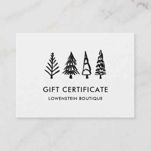 Modern Cute Christmas Trees  Gift Certificate