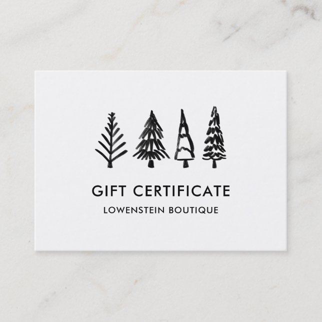 Modern Cute Christmas Trees | Gift Certificate (Front)