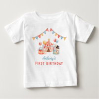 Modern Cute Circus Carnival Fiesta First Birthday