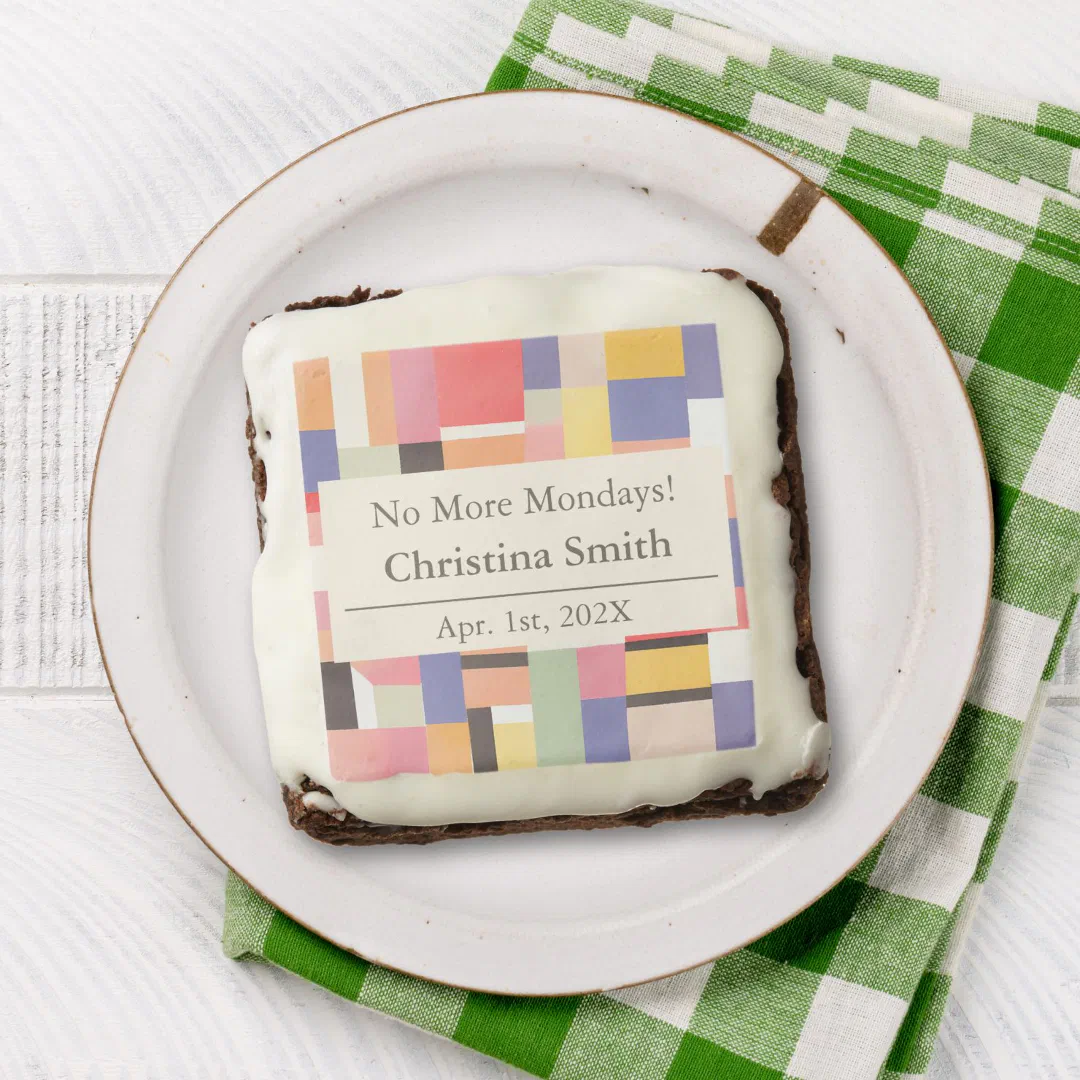 Modern Cute Color Blocks Retirement Party Favors Brownie (Modern Cute Color Blocks Retirement Party Favors Brownie)