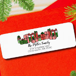 Modern Cute Colorful Christmas Return Address Label<br><div class="desc">Wish everyone a very Merry Christmas with this cute and colorful Christmas Present themed card. You can change all of the font to customize it to your own family name and address. The color palette includes a cheerful mix of reds, pinks, and both dark and light shades of green. This...</div>