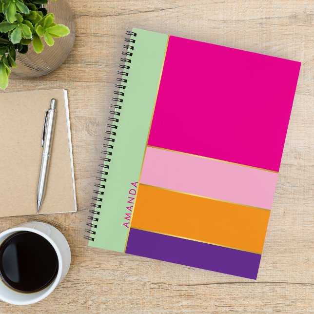 Modern cute colorful elegant trendy personalized  notebook (Creator Uploaded)